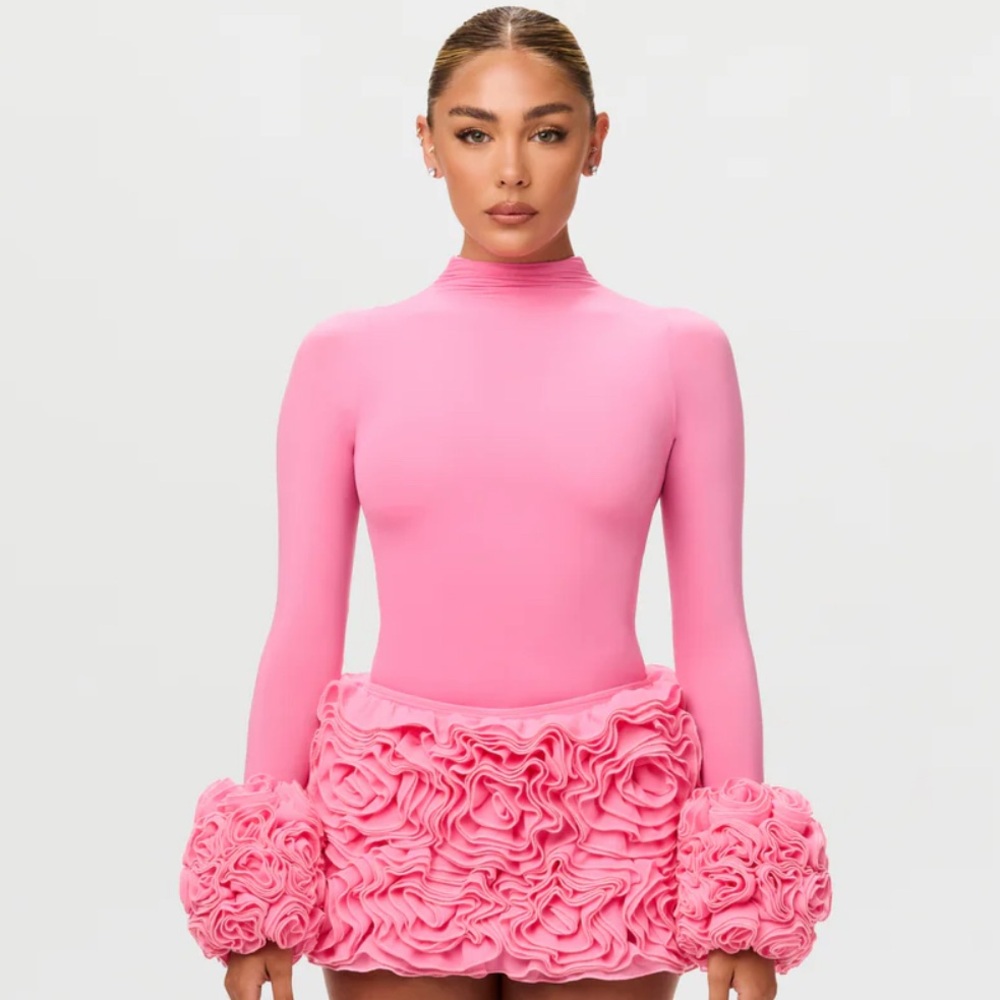 Pink Mock Neck Top